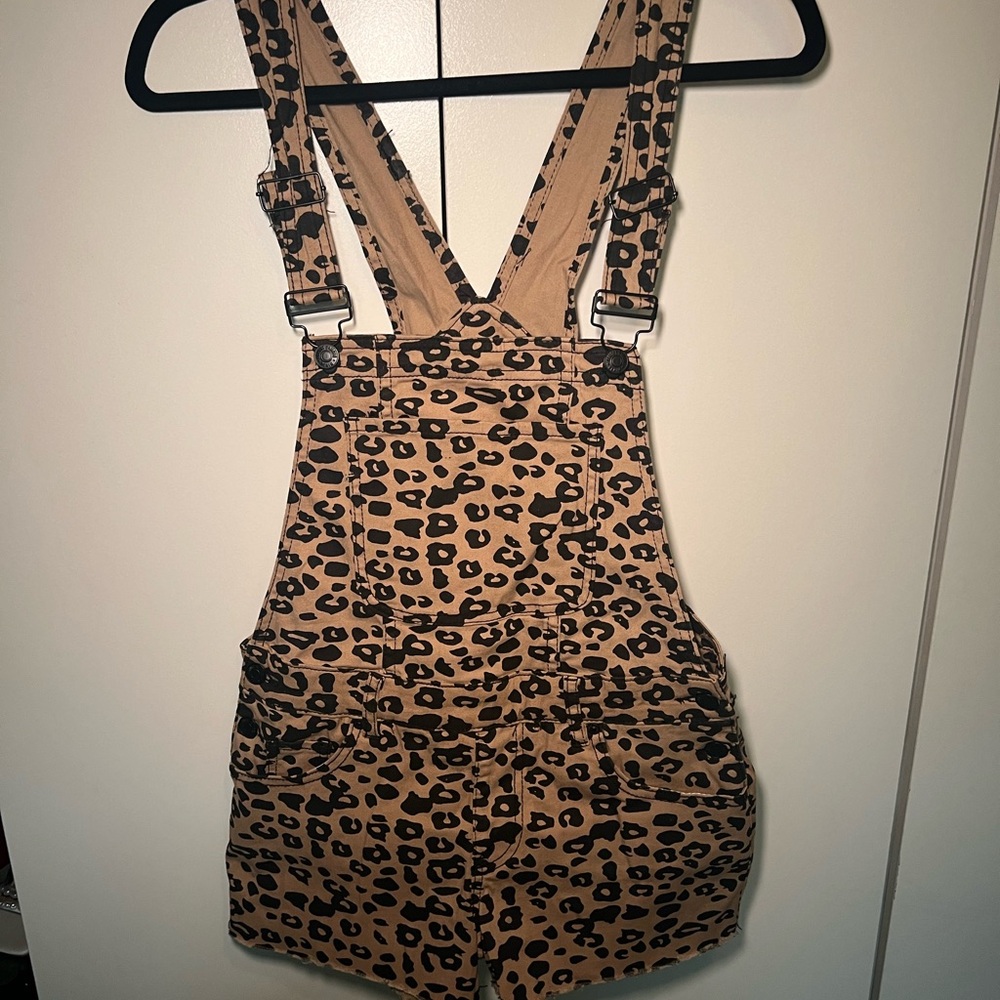 Almost famous Leopard Overalls M NWT